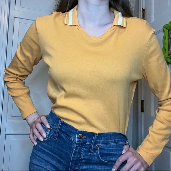 J. Crew Tops Jcrew 7sstyle Mustard Yellow Long Sleeve Shirt With